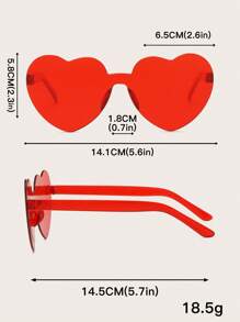 Bonitos lentes de sol para exteriores boho con marco de corazón de colores brillantes para mujer, juego de 3 pares, accesorios para la playa - Multicolor - Ver 3