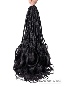 Short Braided Synthetic Hair Extension - Black - View 2