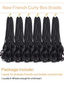 Short Braided Synthetic Hair Extension - Black - View 3