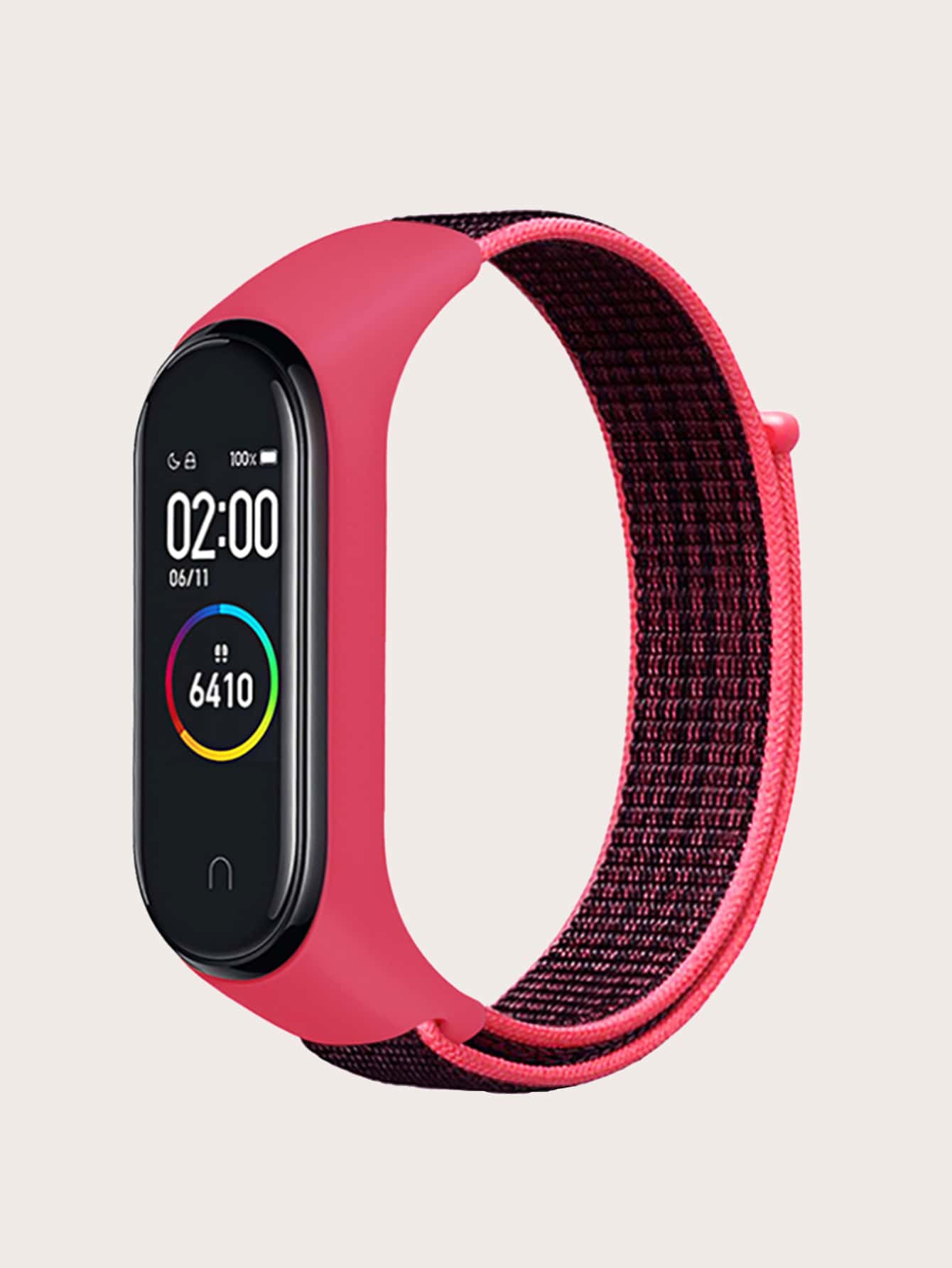 Dây đeo và hộp đựng đồng hồ móc và vòng 2 trong 1 tương thích với Xiaomi - Màu Hồng Tươi - Xem 1