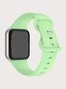 1 Dây đeo đồng hồ silicon màu trơn Unisex, mềm mại và thoải mái, không thấm nước, tương thích với đồng hồ 38mm, 40mm, 41mm, 42mm, 44mm, 45mm, 49mm bao gồm Ultra/SE/8/7/6/5/4/3/2/1 - Màu xanh Bạc hà - Xem 2