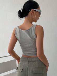 DAZY Áo khoác và áo lót dành cho xe tăng nữ Hình học Giải trí - Màu Xám nhạt - Xem 8