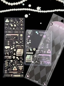 1入組混合圖案多種簡約風多用途貼紙裝飾用品 - 彩色 - 查看 1