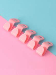 5pcs Clothes Hook connecting hook, clothes hanger extension clip, plastic hanger stack clothes hanger space-saving storage box for heavy-duty wardrobe storage box - Pink - View 1