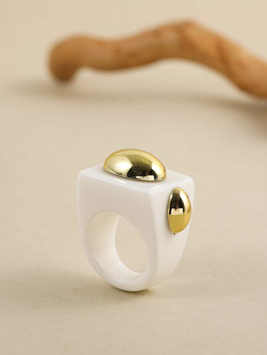 幾何裝飾戒指 - 彩色 - 查看 1