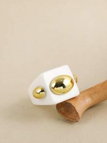 幾何裝飾戒指 - 彩色 - 查看 2