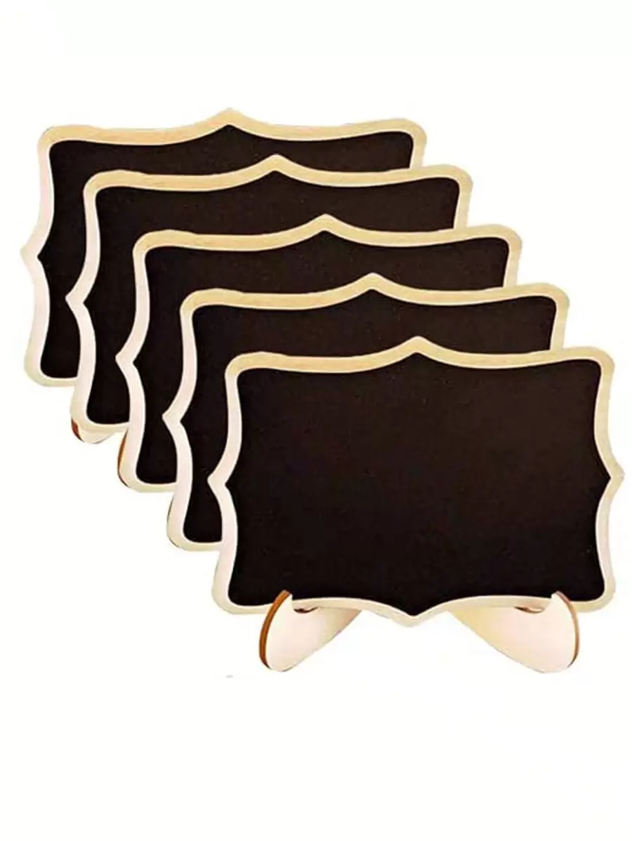 5pcs Wooden Party Direction Sign, Small Label Board For Party - Beige - View 1