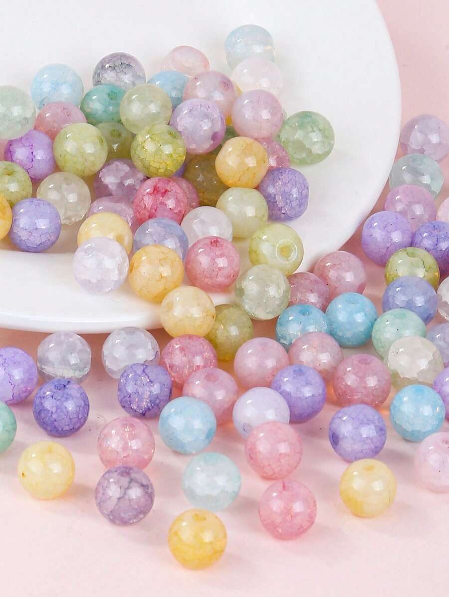 50入組/套極簡釘珠DIY首飾配件 - 彩色 - 查看 1