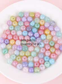 50入組/套極簡釘珠DIY首飾配件 - 彩色 - 查看 5