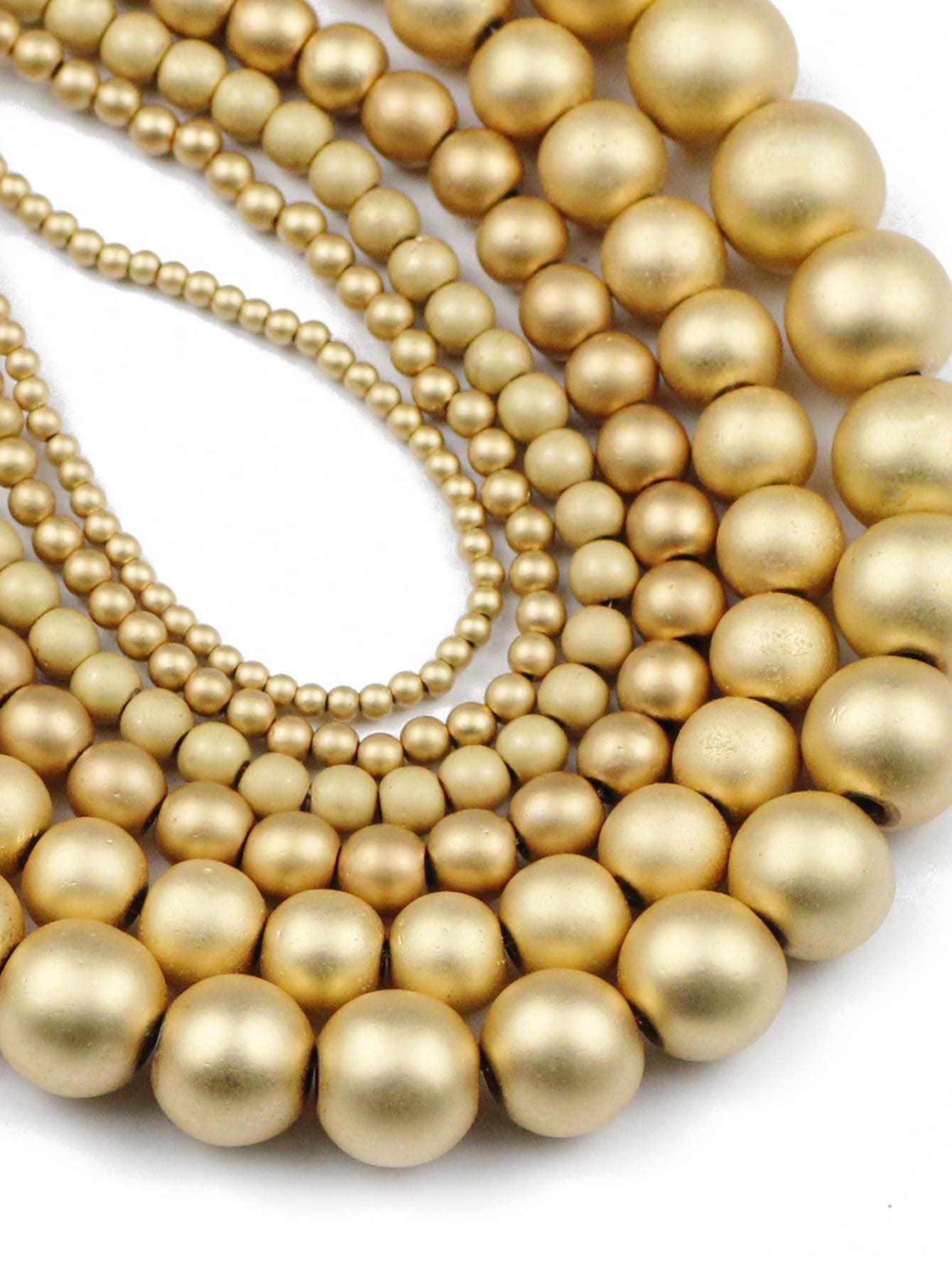 Approx. 30-180pcs Natural Black Agate, Matte KC Gold Plated Round Beads, Loose Beads For DIY Jewelry Making Accessories