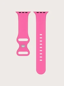 1 Dây đeo đồng hồ silicon màu trơn Unisex, mềm mại và thoải mái, không thấm nước, tương thích với đồng hồ 38mm, 40mm, 41mm, 42mm, 44mm, 45mm, 49mm bao gồm Ultra/SE/8/7/6/5/4/3/2/1 - Màu Hồng Tươi - Xem 3