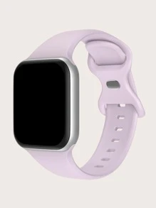 1 Banda de reloj de silicona de unicolor para hombres y mujeres adecuado para la banda de reloj de Apple de 38mm 40mm 41mm 42mm 44mm 45mm 49mm deportiva suave y cómoda, resistente al agua, compatible con Apple Watch Ultra/Se/9/8/7/6/5/4/3/2/1 correa de reloj de Apple - Púrpura malva - Ver 1