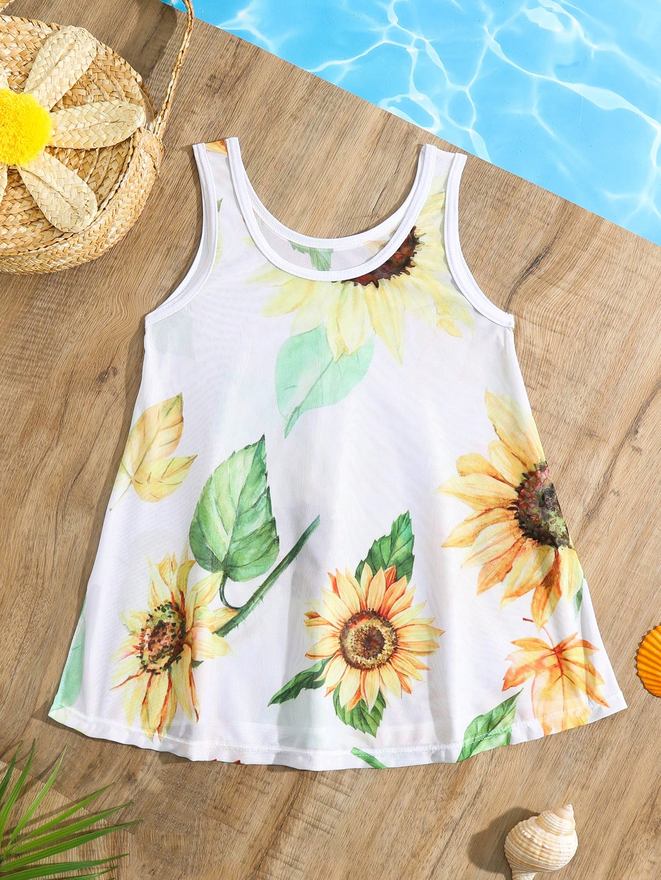 Toddler Girls Sunflower Print Cover Up SHEIN UK