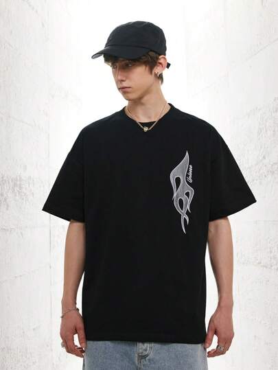 Men Letter Graphic Drop Shoulder Tee
