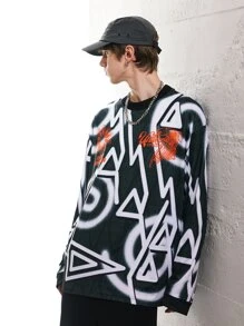 Men Letter Graphic Drop Shoulder Tee - Multicolor - View 5