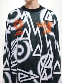 Men Letter Graphic Drop Shoulder Tee - Multicolor - View 6