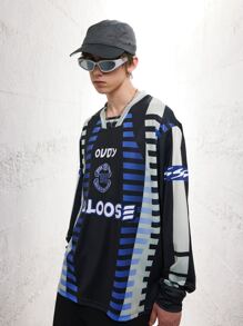 Men Letter Graphic Drop Shoulder Tee - Multicolor - View 5