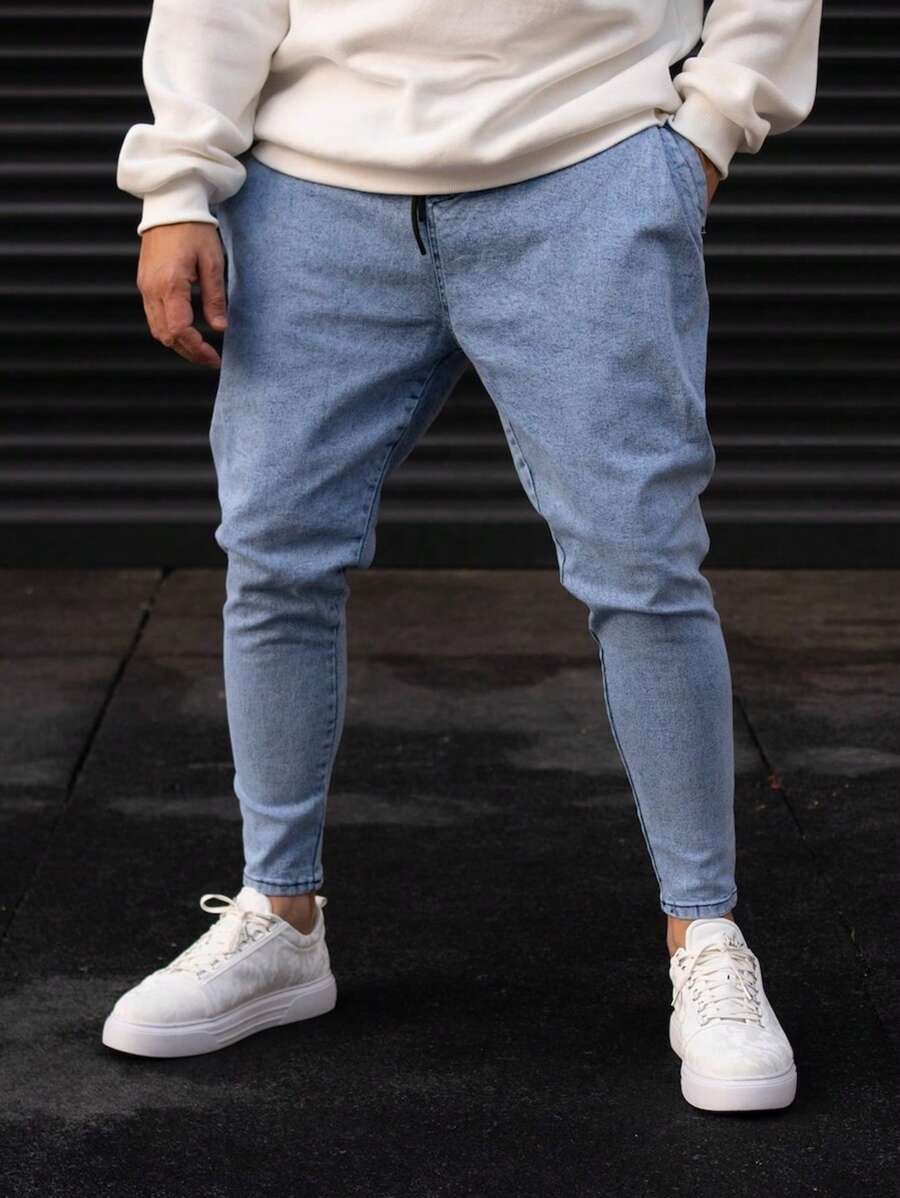 Quần Jeans Skinny Túi Xiên Cho Nam - Rửa nhẹ - Xem 1