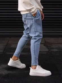 Quần Jeans Skinny Túi Xiên Cho Nam - Rửa nhẹ - Xem 4