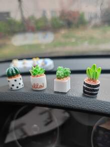4pcs Cactus Design Car Ornament - Multicolor - View 1