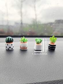 4pcs Cactus Design Car Ornament - Multicolor - View 4