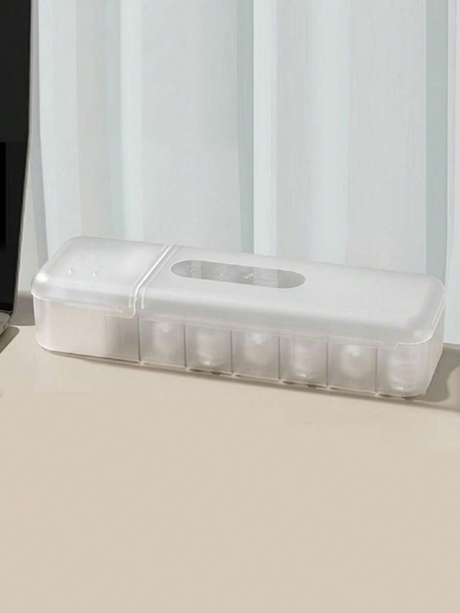 1pc Clear Data Cable Storage Box - White - View 1