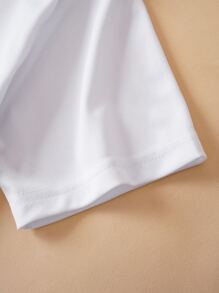 INAWLY 心与口号图案 T 恤 欢聚于此 感恩之心图案 T 恤 女士上衣 - 白色 - 查看 3