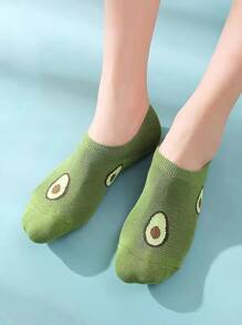 5pairs Women Fruit Pattern Fashionable Invisible Socks For Spring & Summer - Multicolor - View 2