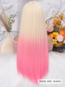 Peluca sintética largo de ombré recto con tupe - Multicolor - Ver 2