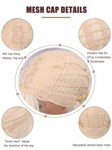 Peluca sintética largo de ombré recto con tupe - Multicolor - Ver 7