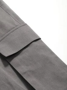 DAZY Men Flap Pocket Side Cargo Trousers - Dark Grey - View 3