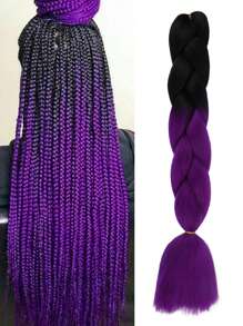 Pack Of 1 Large Braiding Hair 24Inch Suitable For Women And Children Daily Holidays And Cosplay Braided Wear Grey Fashion Synthetic Hair Crochet Hair Extensions Useful And Deft High Temperature Hair Woven Hair Extensions For Halloween And Christmas New Year Carnival Music Festival - Multicolor - View 2