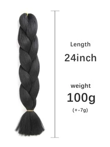 一包24英寸大号编织假发，适合女性和儿童日常佩戴，也适合节日和角色扮演。灰色时尚合成假发，钩针编织接发，实用灵活，耐高温，编织接发，适用于万圣节、圣诞节、新年、狂欢节和音乐节。 - 黑色 - 查看 4