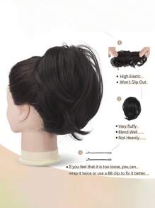 短直筒馬尾合成纖維接髮 - 彩色 - 查看 5