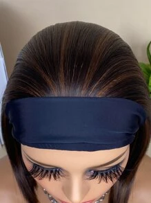 Peruca Sintética Resistente Ao Calor Cabelo Liso Curto Bob Com Faixa Destaques 12 Polegadas Perucas Sintéticas Para Uso Diário - Cor do Piano - Ver 5