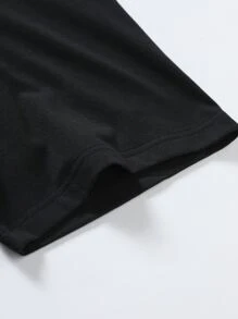 Manfinity Homme Lỏng lẻo phù hợp Nam In Gấu Thả vai Áo thun - màu đen - Xem 5