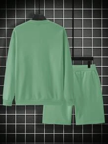 Manfinity LEGND Bộ hai mảnh Nam Dây kéo Túi Đồ họa Giải trí - Màu xanh Bạc hà - Xem 2