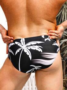 Horizaway 男士海滩度假热带印花泳裤，纯色工字泳裤，夏威夷风