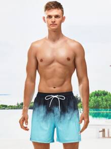 Manfinity Swimmode Quần short nam đi biển Túi Dây kéo Đắp vá Ombre - Nhiều màu - Xem 4