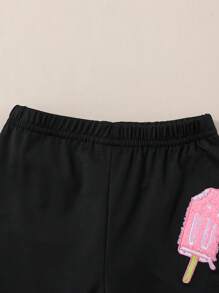 小女童冰淇淋刺繡騎行褲