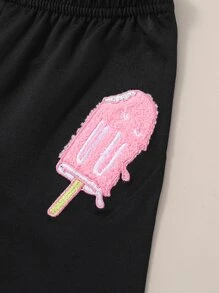 小女童冰淇淋刺繡騎行褲