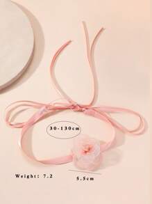 1入組時尚花朵裝飾頸鏈適合女士日常裝飾 - 粉色 - 查看 3