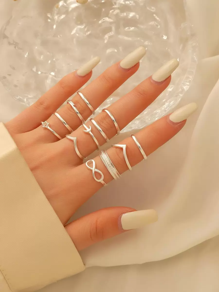 12 stks/set Maan & Ster Decor Ring