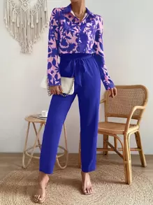 Chiquease Floral Print Shirt & Trousers - Multicolor - View 6