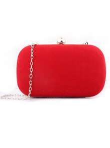 迷你盒型包素色鏈條帶 - 紅色 - 查看 1