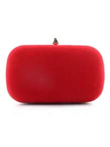 迷你盒型包素色鏈條帶 - 紅色 - 查看 2