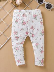 嬰兒2入組印花緊身打底褲 - 白色 - 查看 5