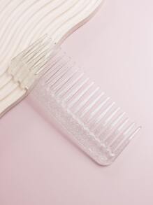 Glitter Hair Comb - White - View 1