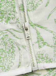 SHEIN MOD Floral Print Knot Front Wide Strap Top - Mint Green - View 4