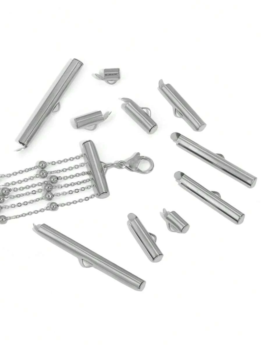 20入組/套休閒不銹鋼幾何DIY珠寶配飾適用於女士DIY首飾製作 - 銀色 - 查看 1